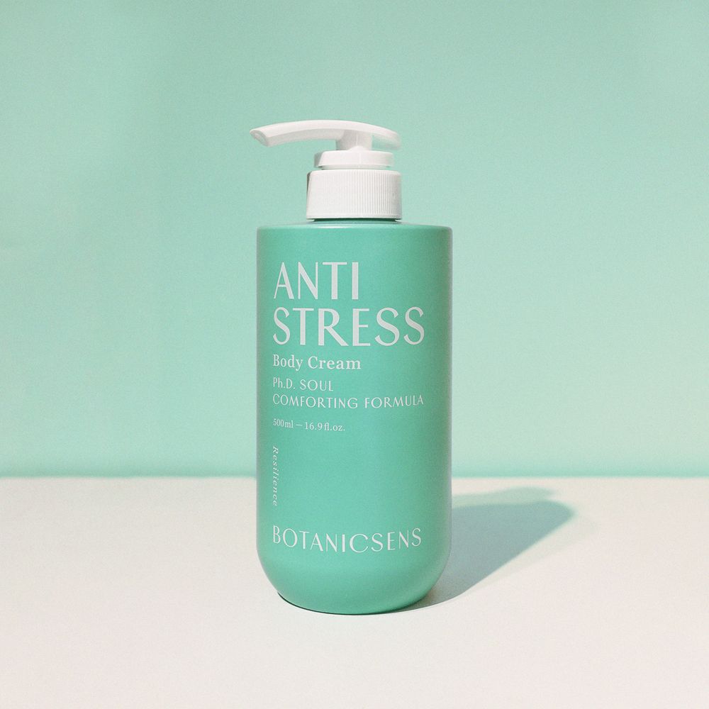 ANTI STRESS Body Cream 500ml – Vegan, Collagen-Boosting Ionone, Silky Low-Molecular Formula, Citrus Floral Scent with Lavender & Bergamot _ Made in KOREA